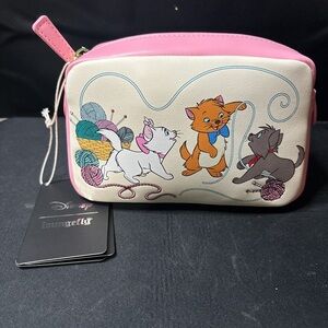 Disney Loungefly Aristocats Pink and White cosmetic bag